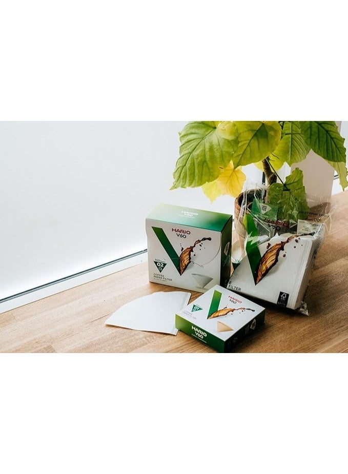 هاريو فلاتر قهوة ورقية V60 مبوبة من هاريو، مقاس 02، ابيض (300 ورقة) (3 عبوات)، الورق - Image 4